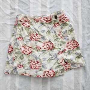 Floral Hawaiian linen skirt shorts skort